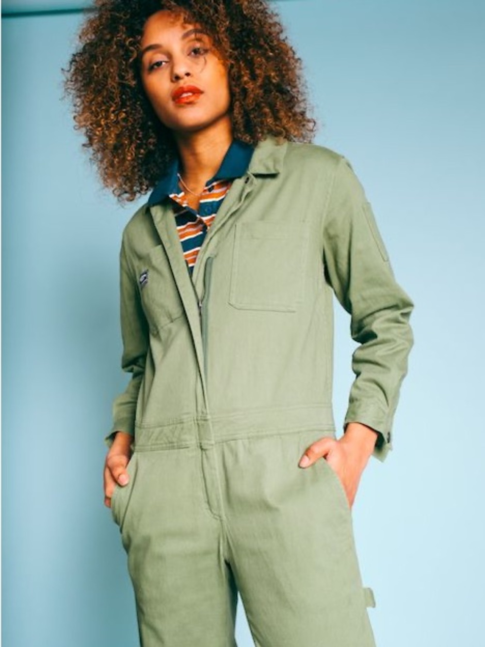 Wildfang Olive Long-Sleeve Women’s Utility Coveralls